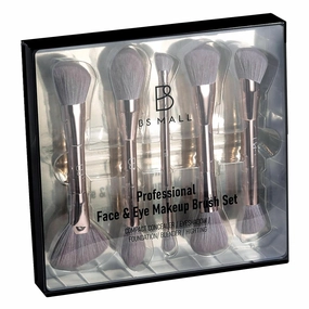 BS-MALL Travel Makeup Brushes Dual Head for Eyeshadow Concealer Highligting Blender Brushes Goldern Professional Set
