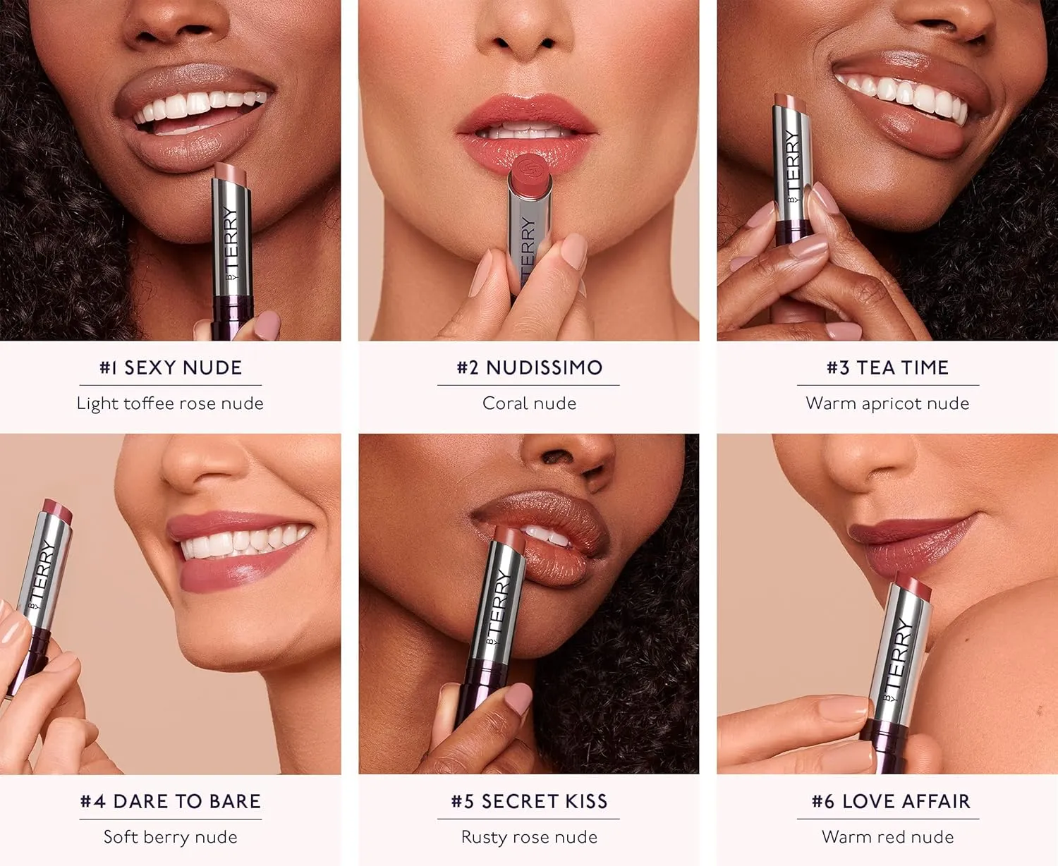 By Terry Hyaluronic Hydra-Balm Hydrating Lipstick, For Soft, Plump Lips, UV Defense, Add Color & Shine, Vegan, #2 Nudissimo
