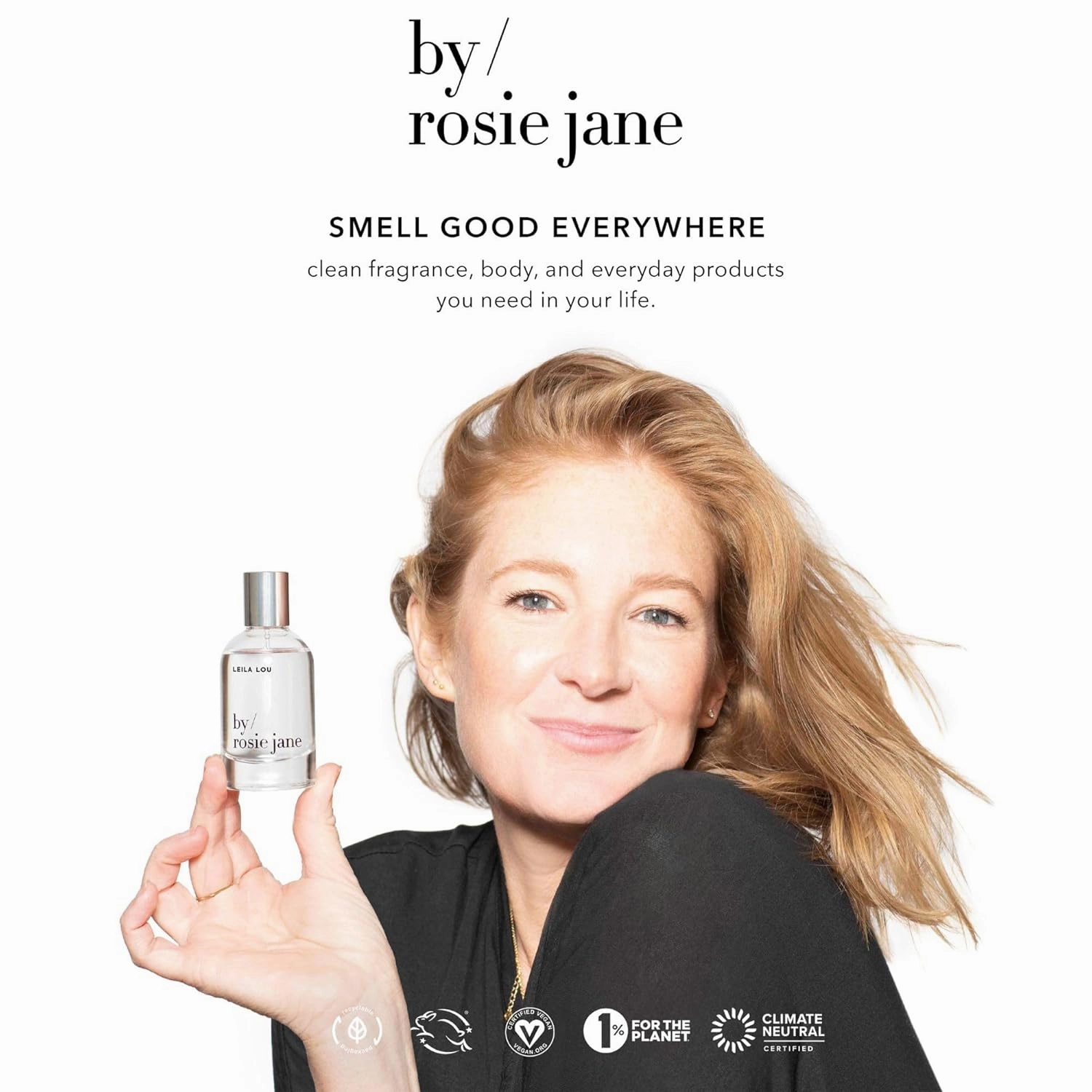 By Rosie Jane Eau De Parfum Spray (Rosie) - Clean Fragrance for Women - Essential Oil Mist with Notes of Sheer Musk, Vanilla, Sweet Rose - Paraben Free, Vegan, Cruelty Free, Phthalate Free (50ml)