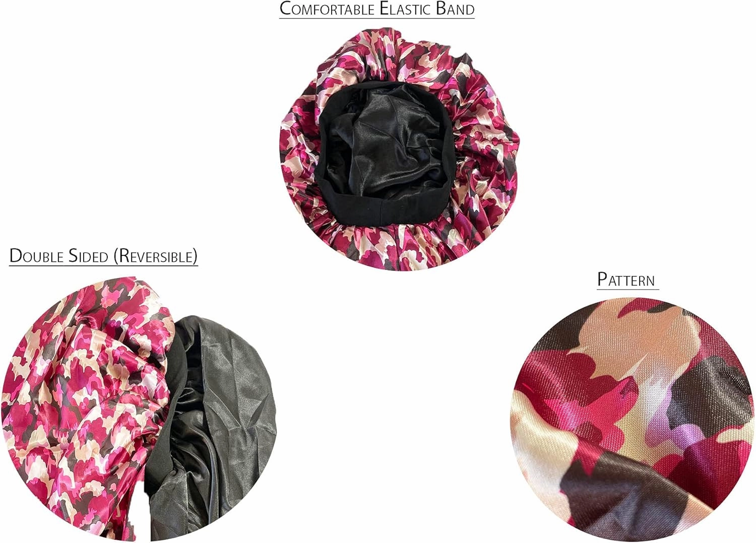 Calite Extra Long Satin Bonnet (XL)-Premium Double Layer, Comfortable Band, Bonnet for Braids, Locks, Curls and Lengthy-Hair