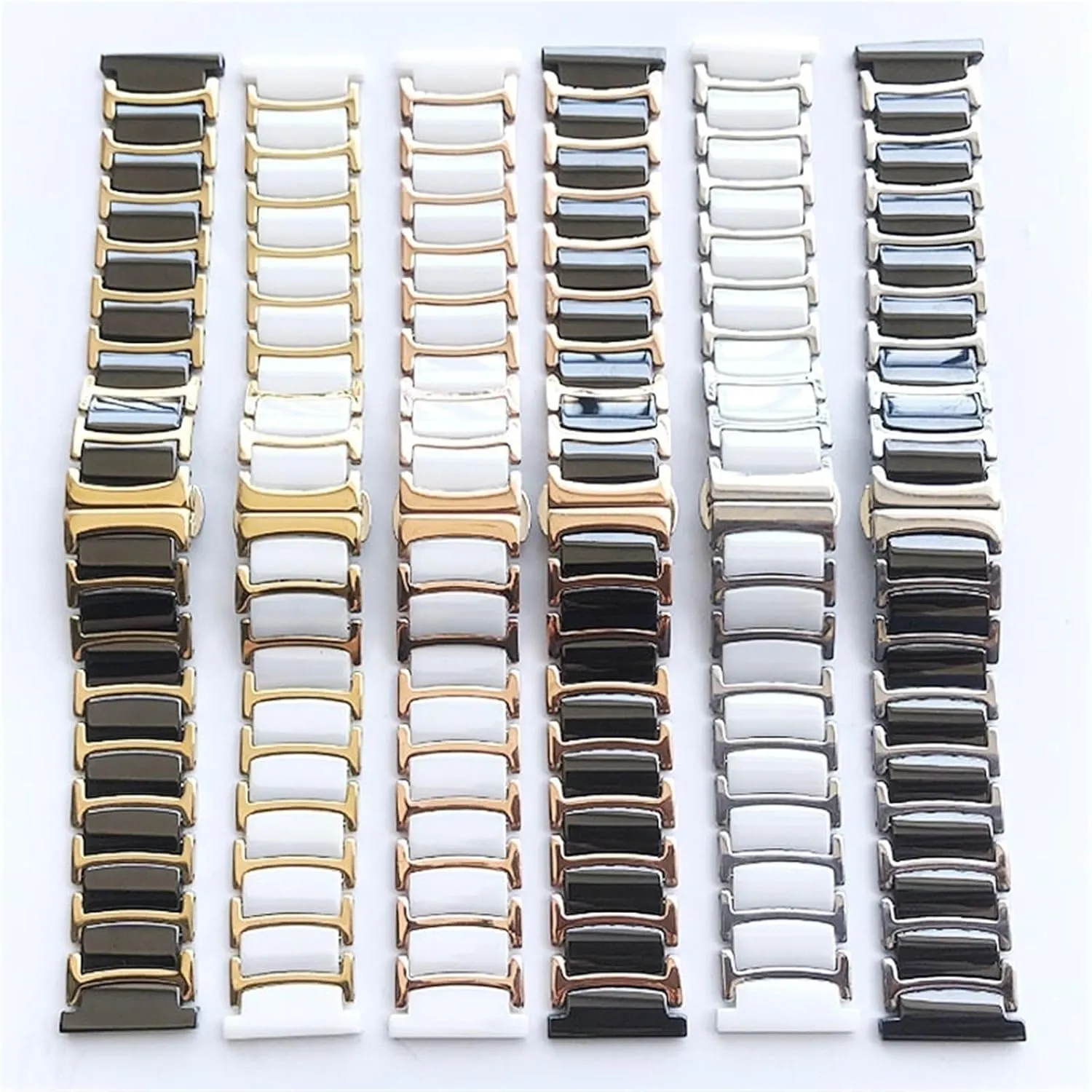 Ceramic Stainless Steel Solid Watch Band 16-22mm Men Women Universal Watch Accessories Suitable