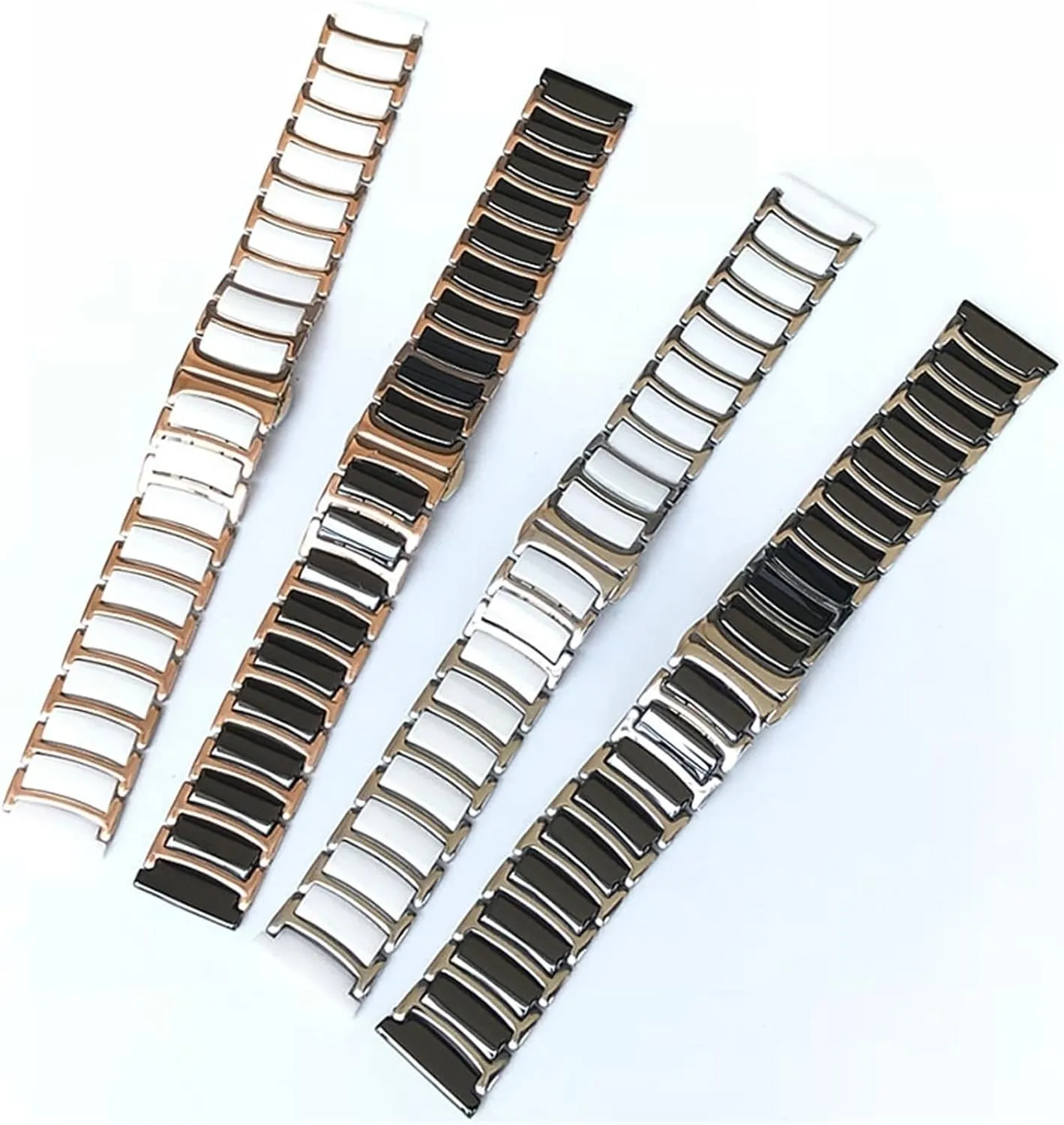 Ceramic Stainless Steel Solid Watch Band 16-22mm Men Women Universal Watch Accessories Suitable