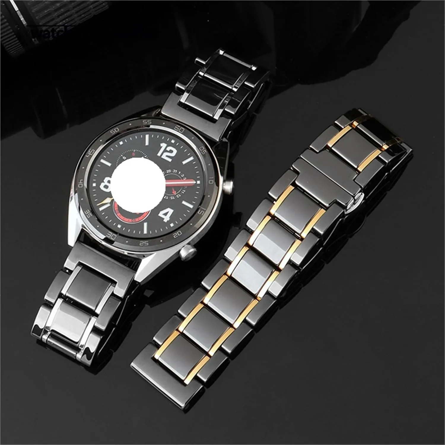 Ceramic Stainless Steel Watch Strap 20mm 22mm Men's Women's Quick-release Universal Replacement Wristband Suitable for Traditional Watches