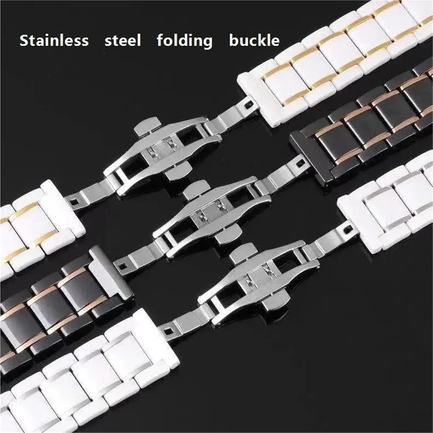 Ceramic Watch Strap 18mm 20mm Unisex Replacement Wristband for Smart Watch Quartz Watch