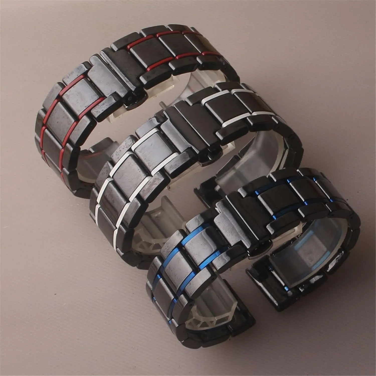 Ceramic Watch Strap Accessories Fashion Black With Red 20mm 22mm Universal Men's Quick Release Wristband Suitable for Quartz Watch Smart Watch