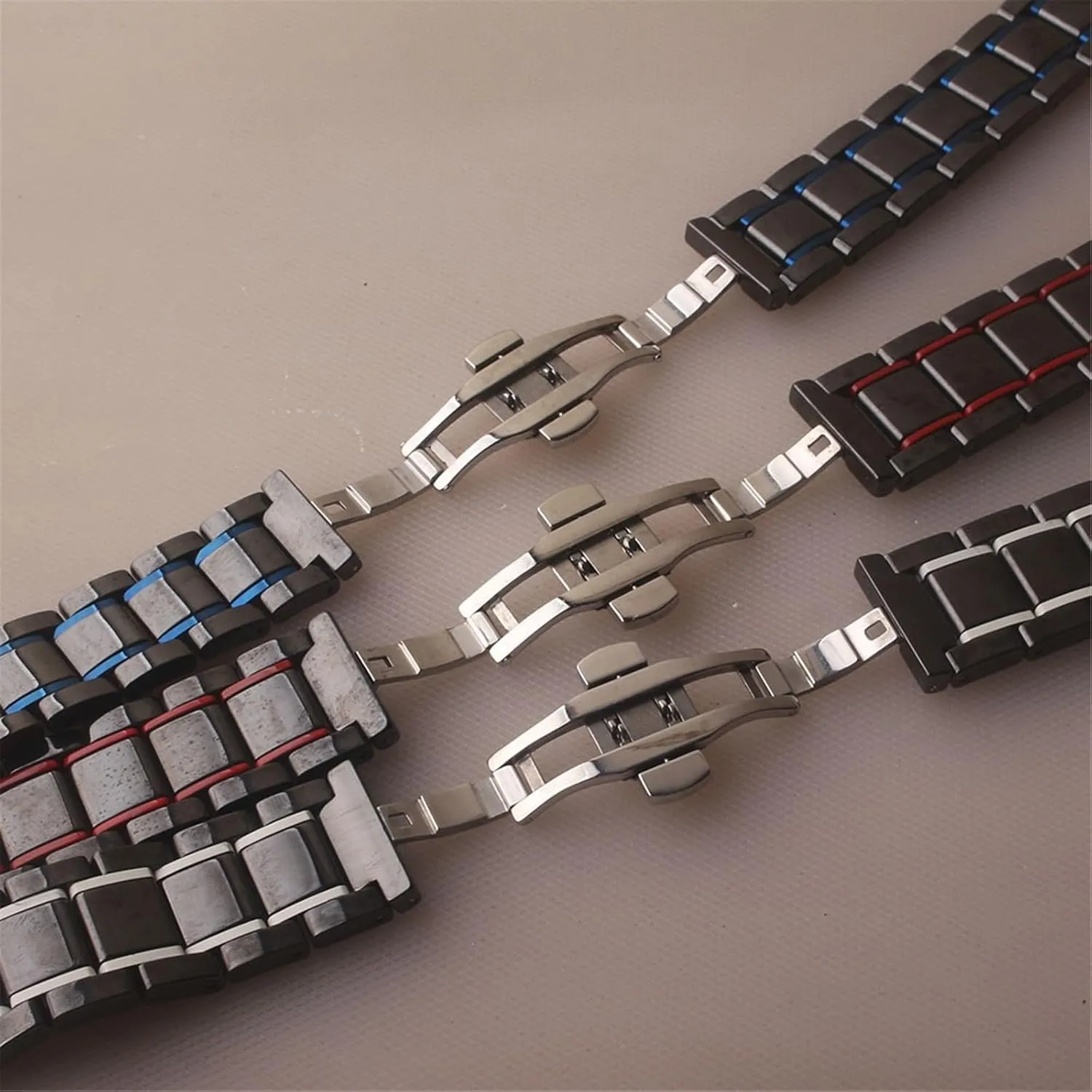 Ceramic Watch Strap Accessories Fashion Black With Red 20mm 22mm Universal Men's Quick Release Wristband Suitable for Quartz Watch Smart Watch