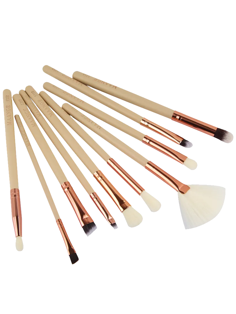 Champagne 10 Pcs Eye Makeup Brushes Set