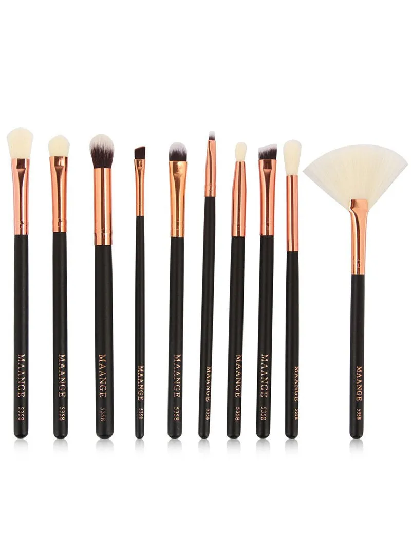 Champagne 10 Pcs Eye Makeup Brushes Set