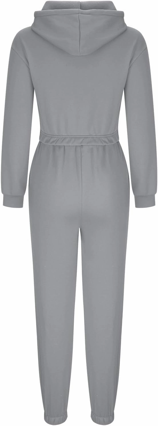 Charella Two Piece Sweatsuit Outfits for Women's Solid Pullover Hoodies Drawstring Cinch Bottom Trousers Sets With Pocket
