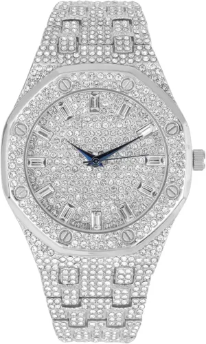 Charles Raymond Bling-ed Out Rapper's Luxury Hip Hop Mens Watch - Stand Out in Your Crew with This Bling Timepiece seen from Miles Away - 10227FAM