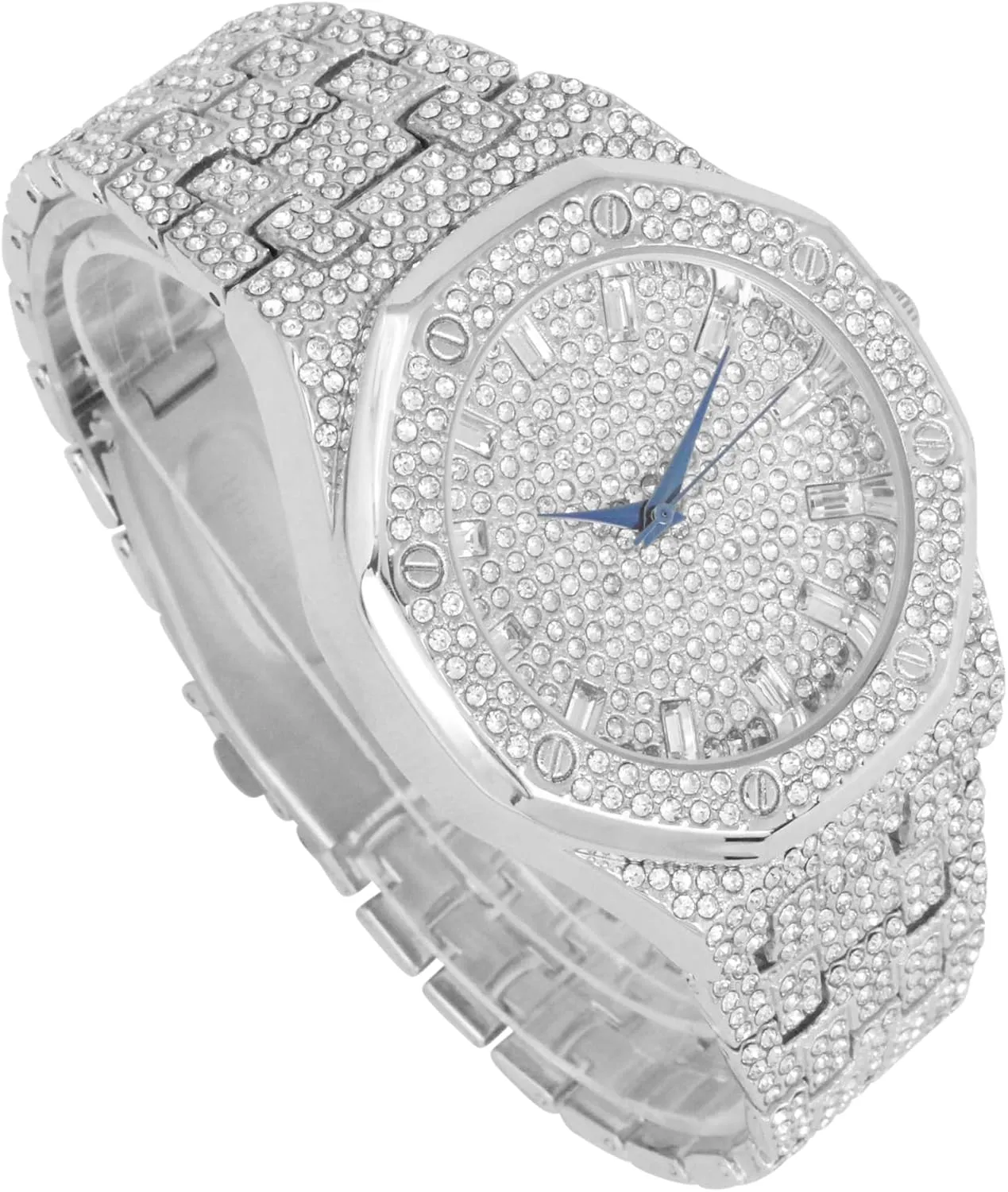 Charles Raymond Bling-ed Out Rapper's Luxury Hip Hop Mens Watch - Stand Out in Your Crew with This Bling Timepiece seen from Miles Away - 10227FAM