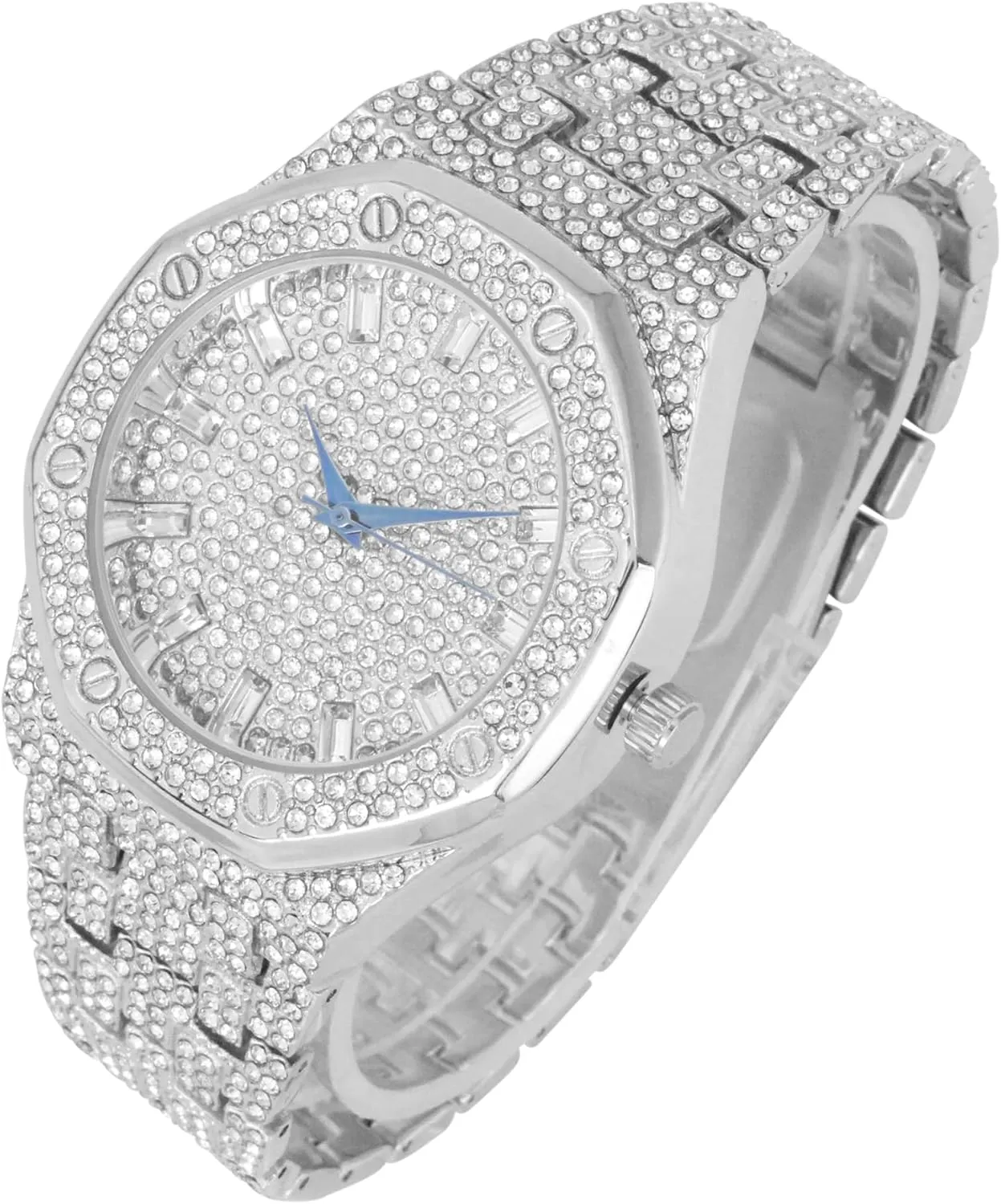 Charles Raymond Bling-ed Out Rapper's Luxury Hip Hop Mens Watch - Stand Out in Your Crew with This Bling Timepiece seen from Miles Away - 10227FAM