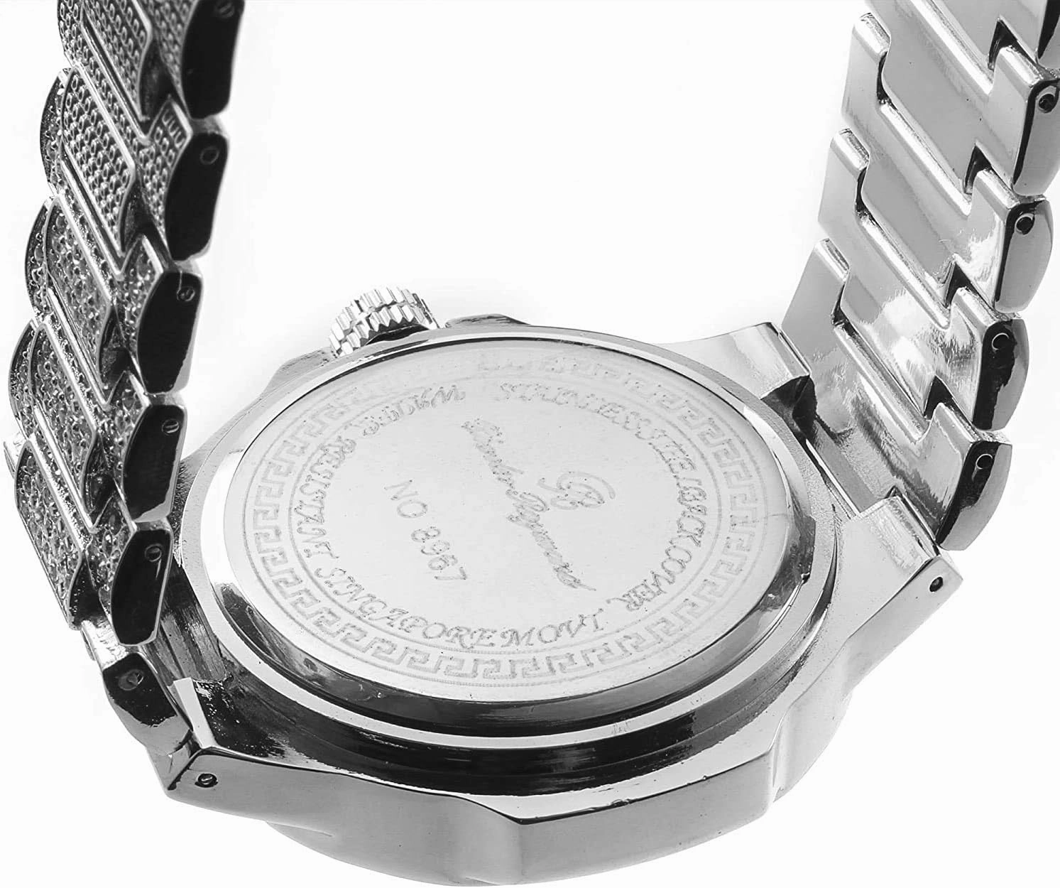 Charles Raymond Bling-ed Out Oblong Metal Mens Color on Blast Watch - 8475Color