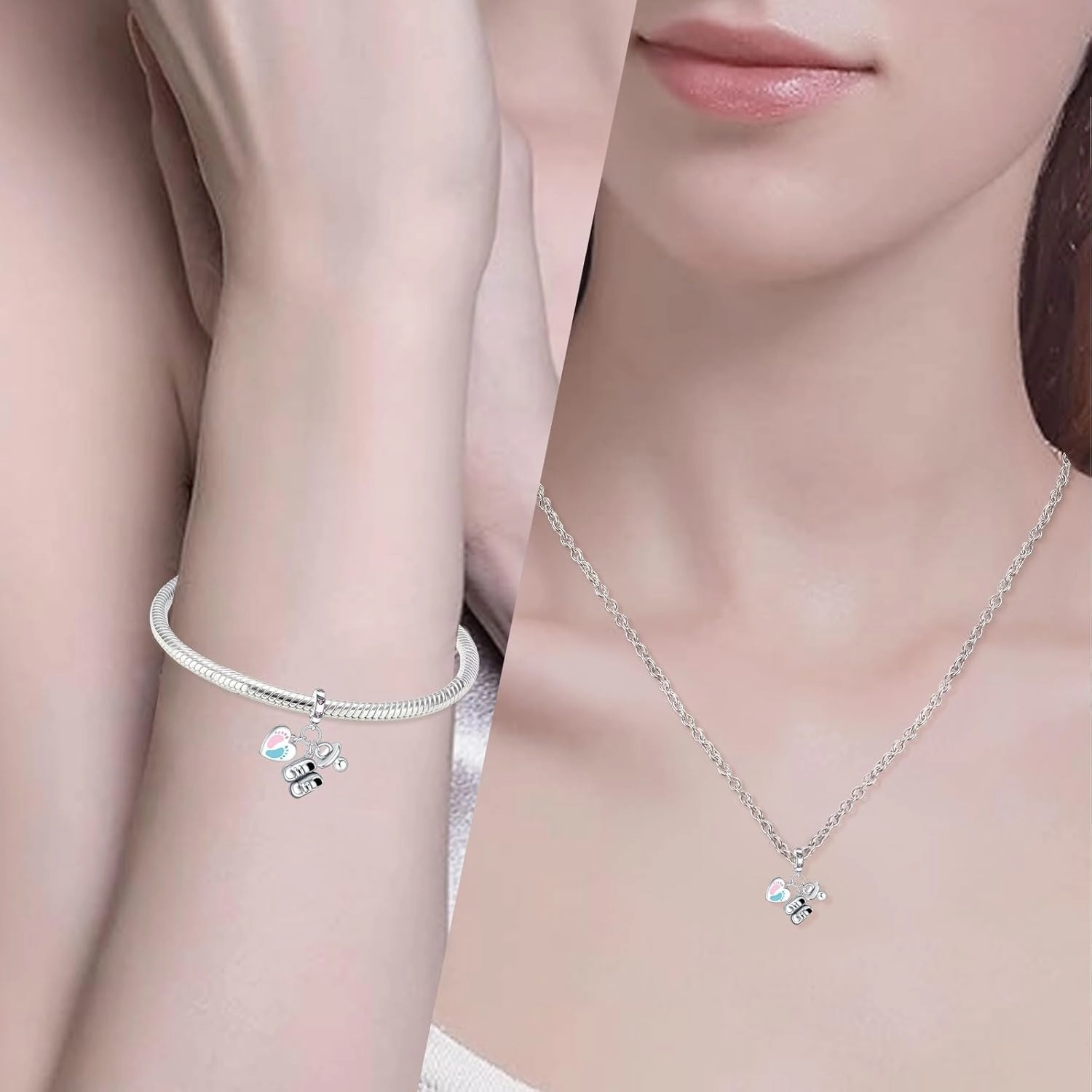 Charms 925 Sterling Silver Love Heart Boys Girls Air balloon Beads Dangle Pendant with 5A Cubic fit for Charm Bracelet for Woman Mother's Day Christmas Birthday Gift