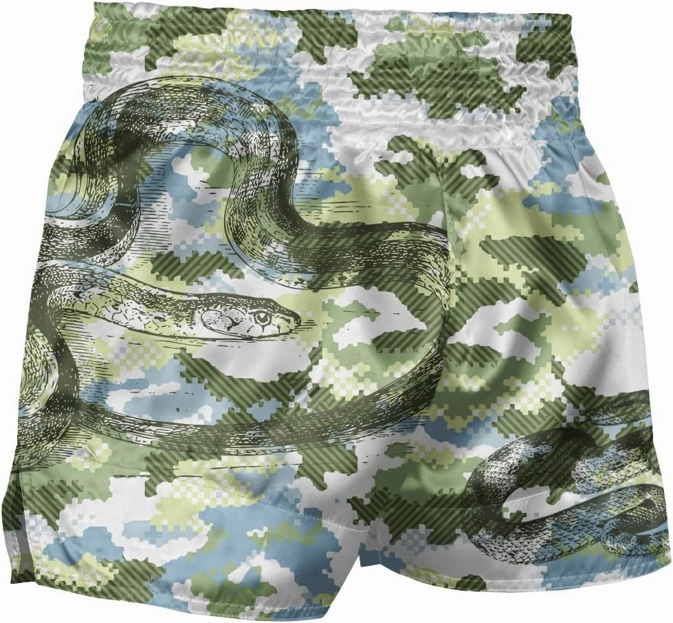 ChenHang Men Thai Boxing Shorts Dazzle Light Japan Tori Pink Snake USA Stars Sports Trunks Athlete Workout Gym MMA Shorts