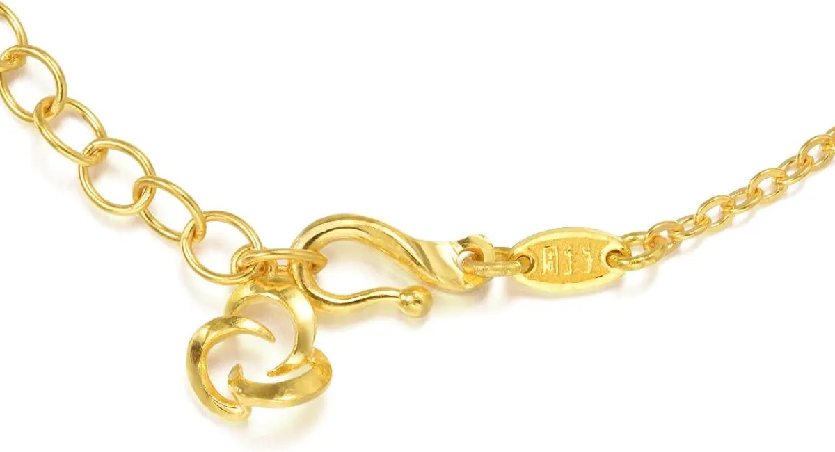 CHOW SANG SANG Chinese Wedding Collection 999.9 24K Gold Price-by-Weight Gold Floral Rosy Blooming Necklace for Women 86377N | 18.8 Inches, (48 CM)