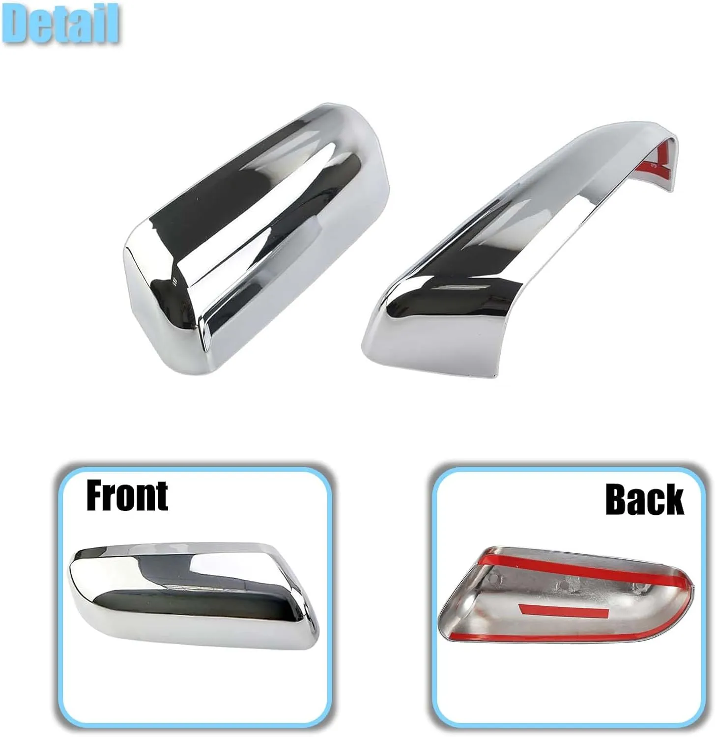 Chrome Plated Mirror Covers Caps Compatible with 2009-2014 Ford F150 2 Door 4 Door Side View Mirror Back Cover Cap Overlay