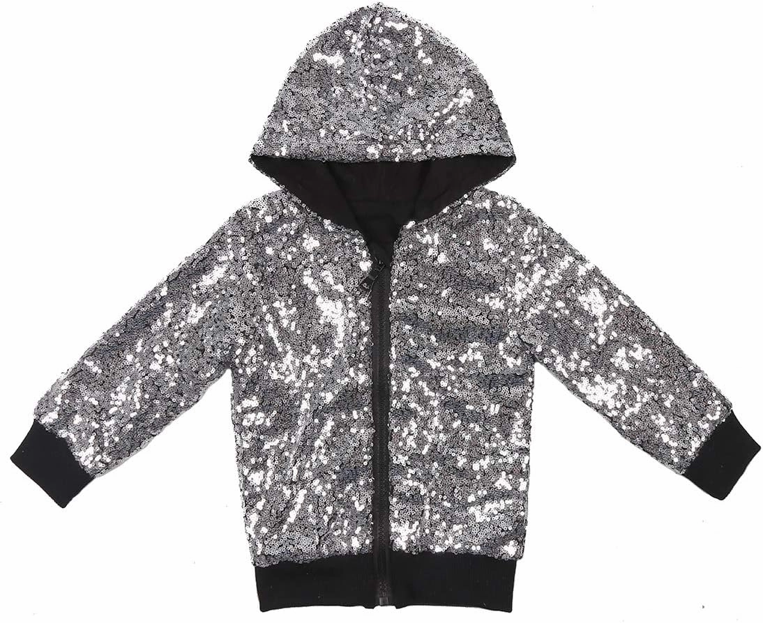 Cilucu Kids Jackets Girls Boys Sequin Zipper Coat Jacket for Toddler Birthday Christmas Clothes