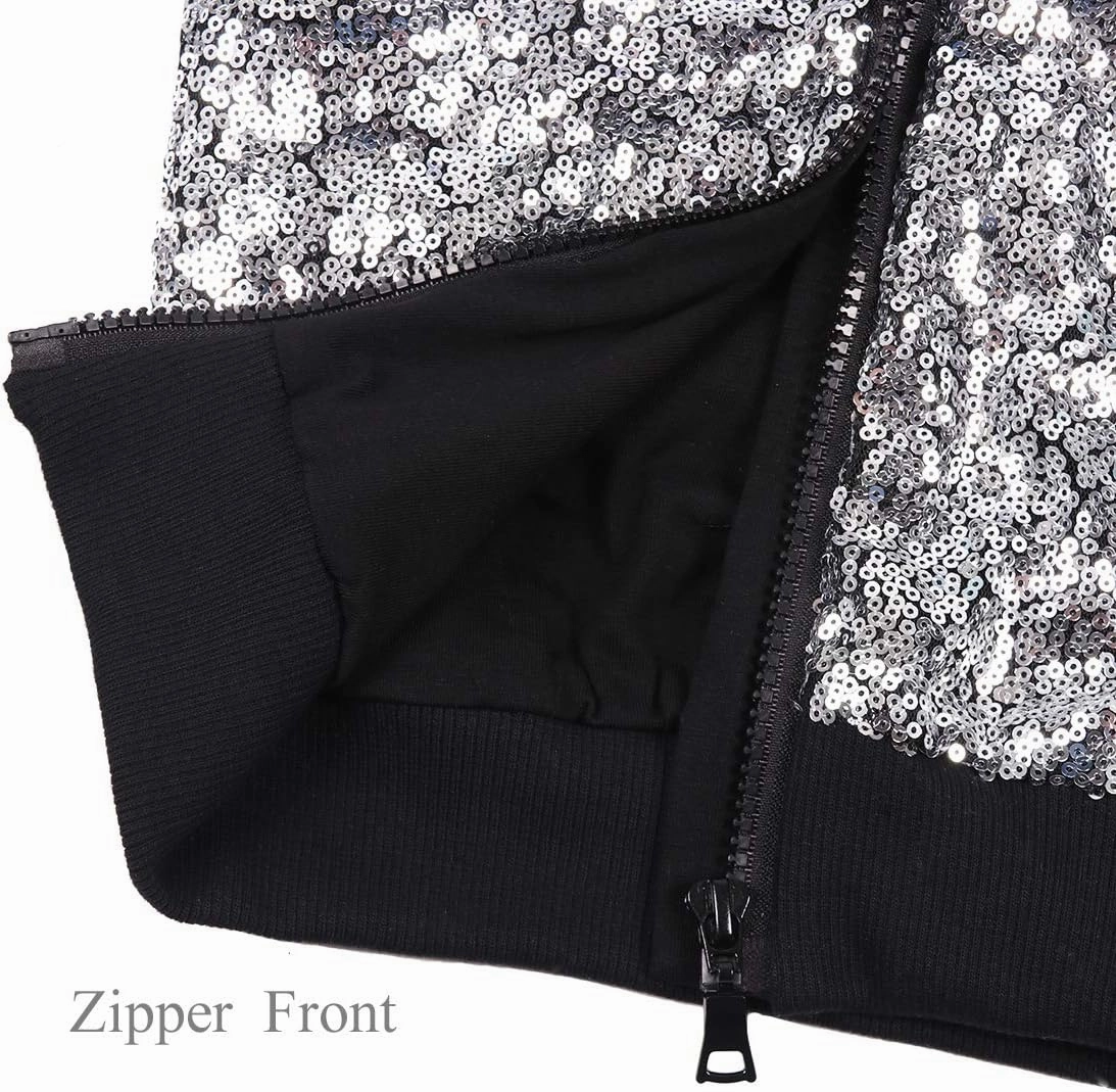 Cilucu Kids Jackets Girls Boys Sequin Zipper Coat Jacket for Toddler Birthday Christmas Clothes