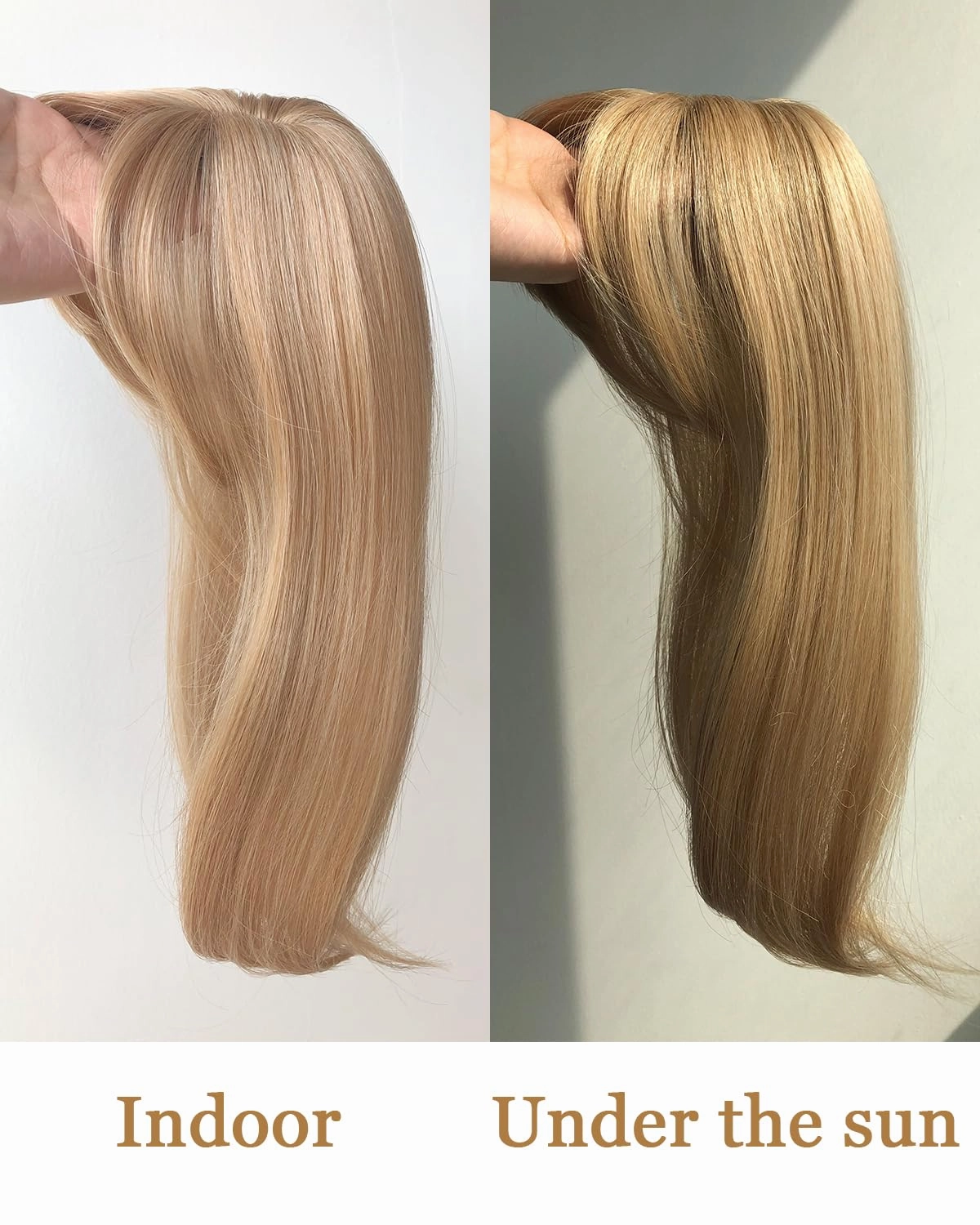 Clip in Bangs, 360° Fake Bangs Hair French Bangs Clip in Hair Extensions, Gold Blonde French Bangs Clip in Hairpieces Hair Bangs Toppers for Women Daily Wear