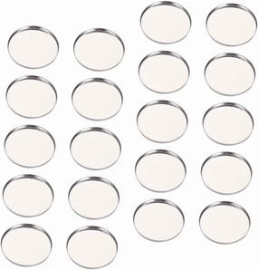 CLISPEED 50Pcs Stainless Steel Eyeshadow Plates Round Empty Makeup Trays for DIY Cosmetic Storage Magnetic Eyeshadow Pallet for Travel and Daily Use