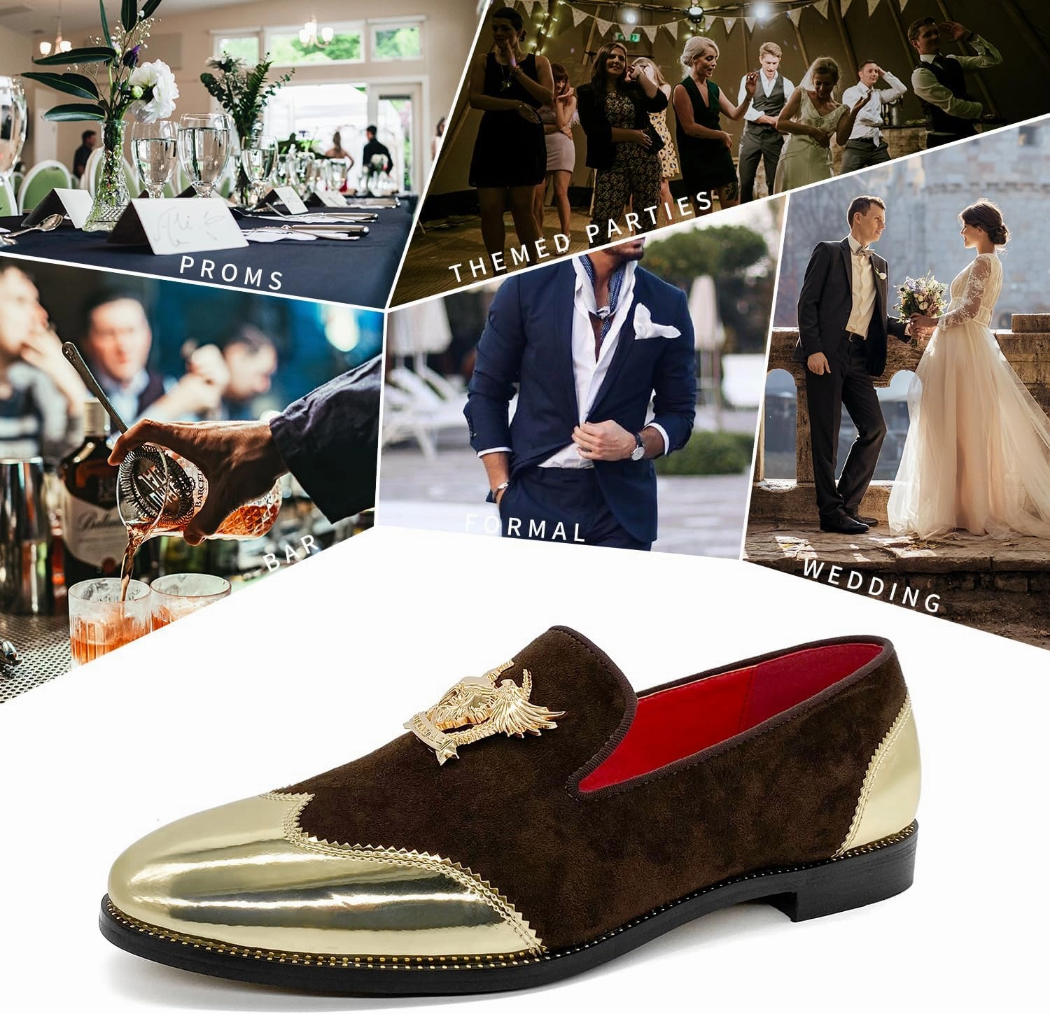 CMM Men's Glitter Loafers Shiny Slip On Dress Shoes Luxury Sparkling Studded Loafers