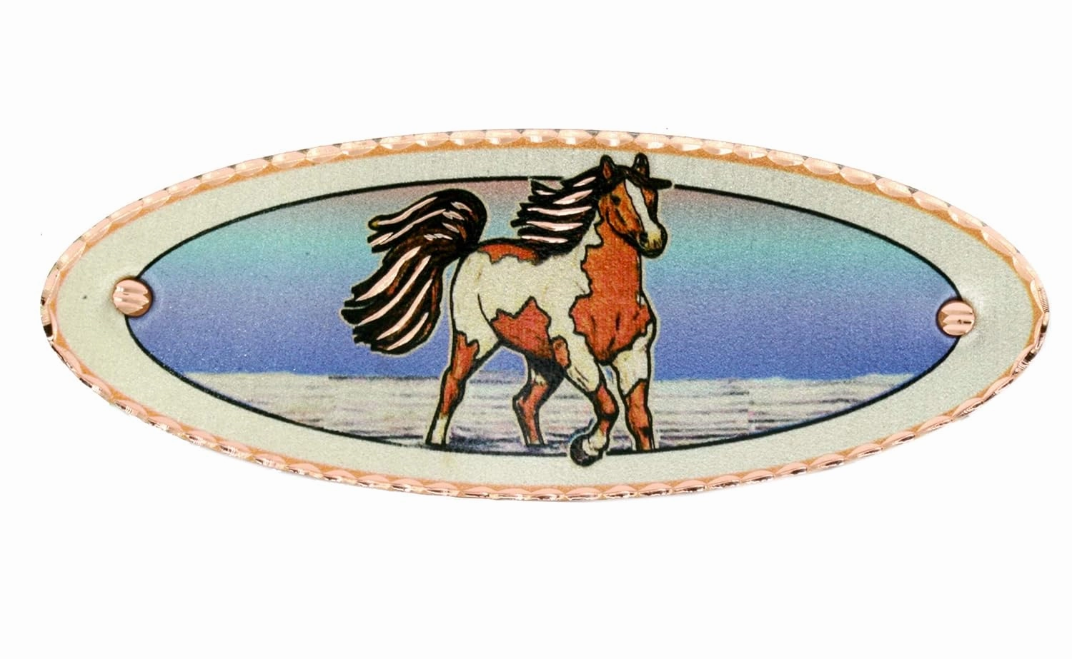 Colorful Horse Oval Hair-Clip Equestrian French Barrette Clip, Hair Accessories Horse Jewelry