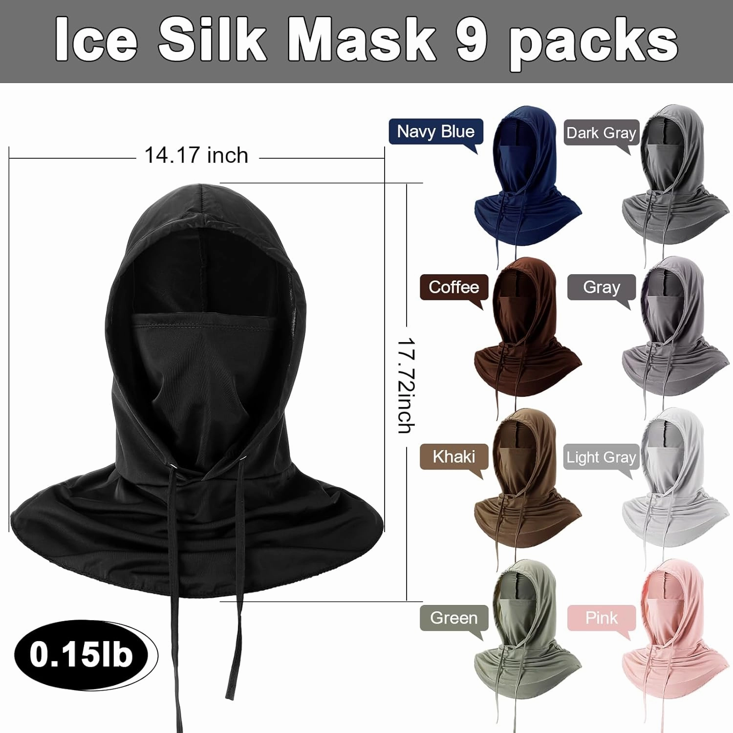 Cooling Balaclava Face Mask Breathable Full Head Mask Sun Protection Neck Cover UV Face Cover for Men Women