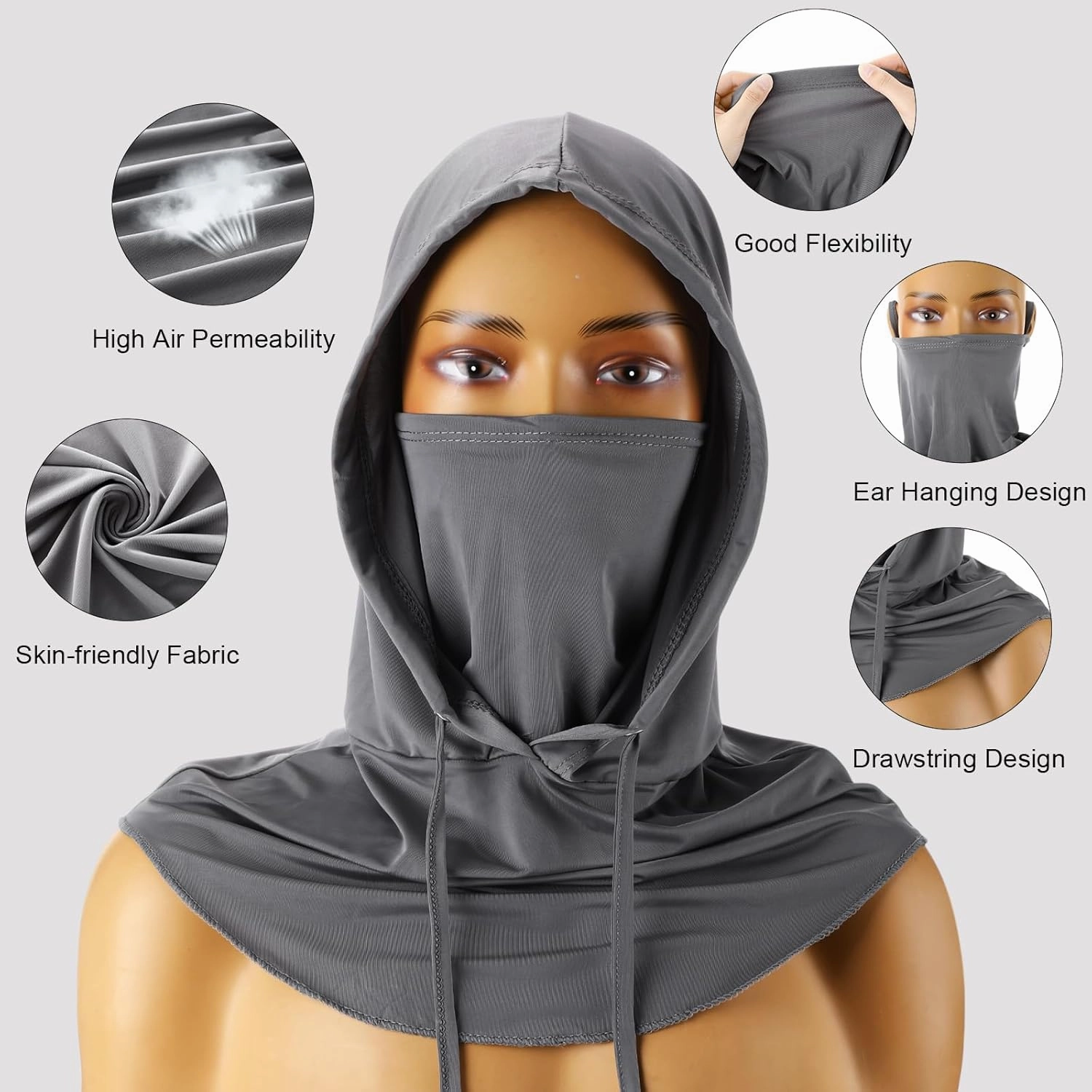 Cooling Balaclava Face Mask Breathable Full Head Mask Sun Protection Neck Cover UV Face Cover for Men Women