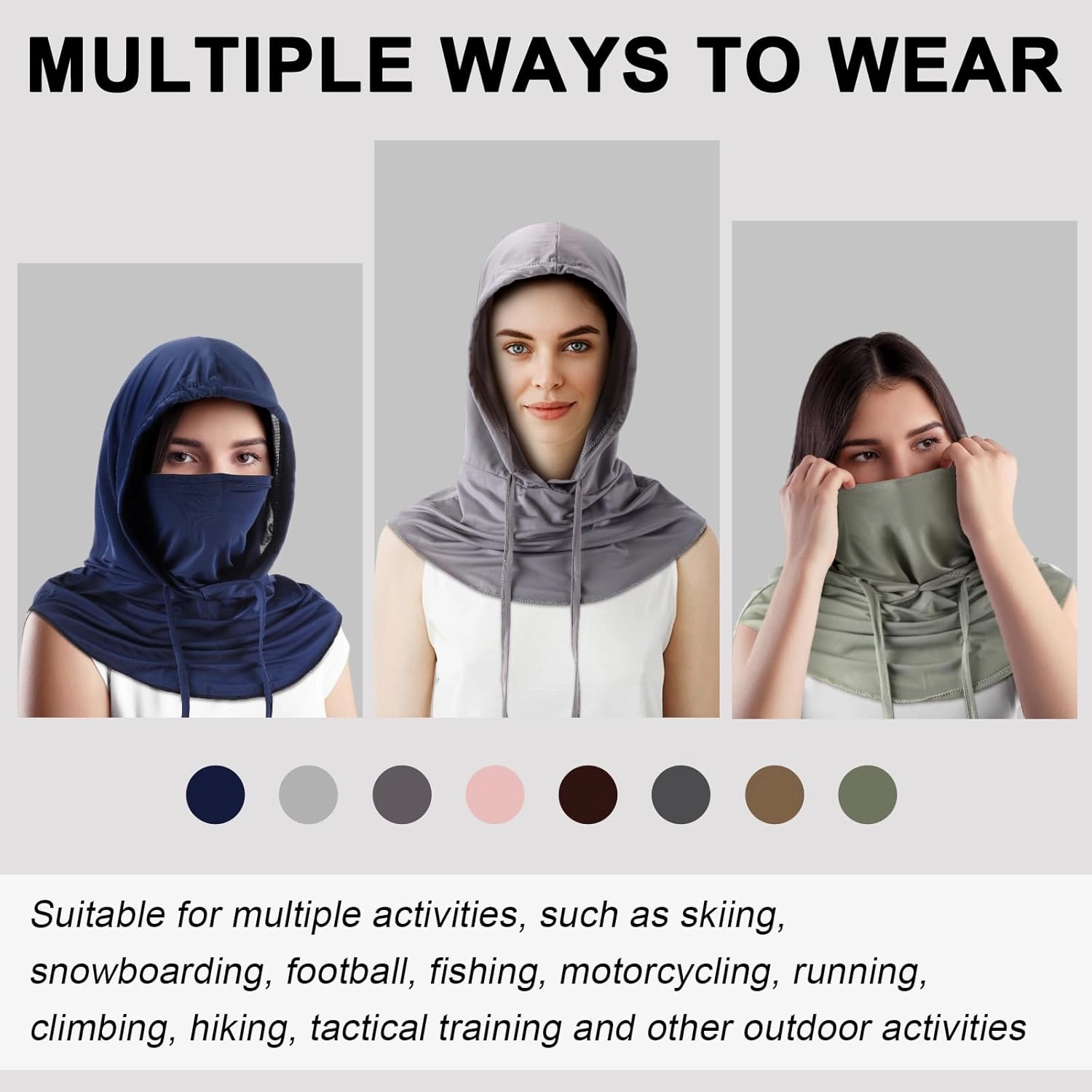 Cooling Balaclava Face Mask Breathable Full Head Mask Sun Protection Neck Cover UV Face Cover for Men Women
