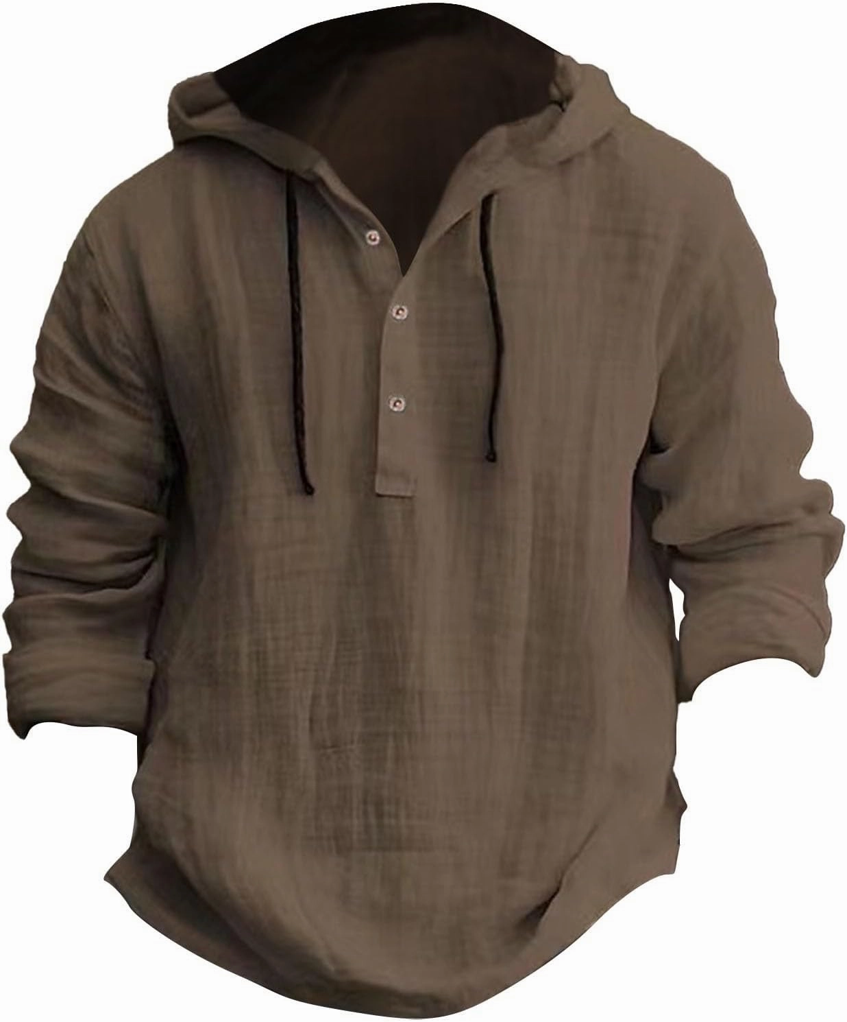 Cotton Hoodie Men Long Sleeve Summer Button Up Hooded Beach Fashion V Neck Dry Fit Tops Oversized Stylish Holiday Shirts