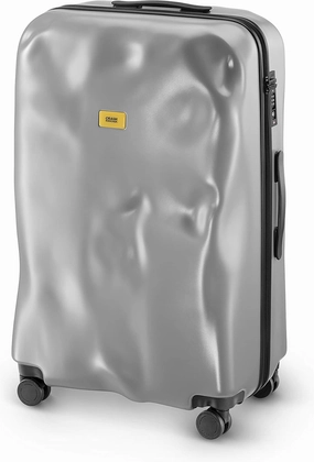 CRASH BAGGAGE Icon Suitcase | Metal Silver | 99L | 100% Polycarbonate, TSA-Approved Lock, 360° Spinning Wheels