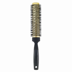 Creative Gold Nano Ceramic Hair Brush, 12.25 Inch Long Barrel, Ion Wavy Bristles, 2 Inch Round, Anti-Frizz, Styling, Volumizing, All Hair Types, 3.4 Ounces, Gold