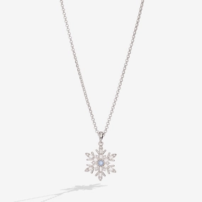 Crystal Snowflake Charm Necklace