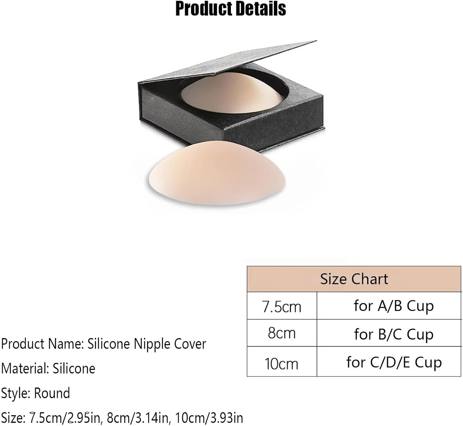 Curviva Pezoneras, 2Packs Cakes Body Nipple Cover, Reusable Invisible Seamless Non-Adhesive Not Sticky Covers