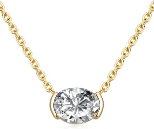 CYW Moissanite/Ruby/Sapphire/Emerald Dainty Pendant Necklace for Women, Novelty Design, Really Authentic Solid 925 Sterling Silver, 16"/18"/20" Adjustable, Birthday Anniversary Valentines Gift
