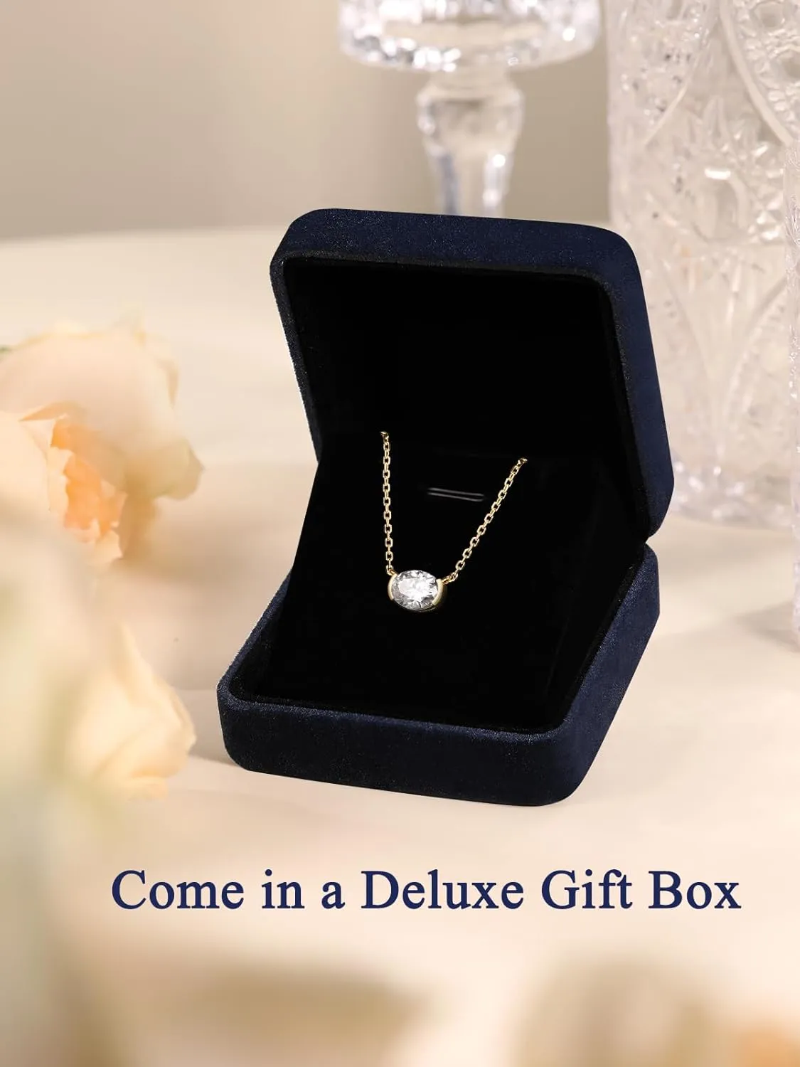 CYW Moissanite/Ruby/Sapphire/Emerald Dainty Pendant Necklace for Women, Novelty Design, Really Authentic Solid 925 Sterling Silver, 16"/18"/20" Adjustable, Birthday Anniversary Valentines Gift