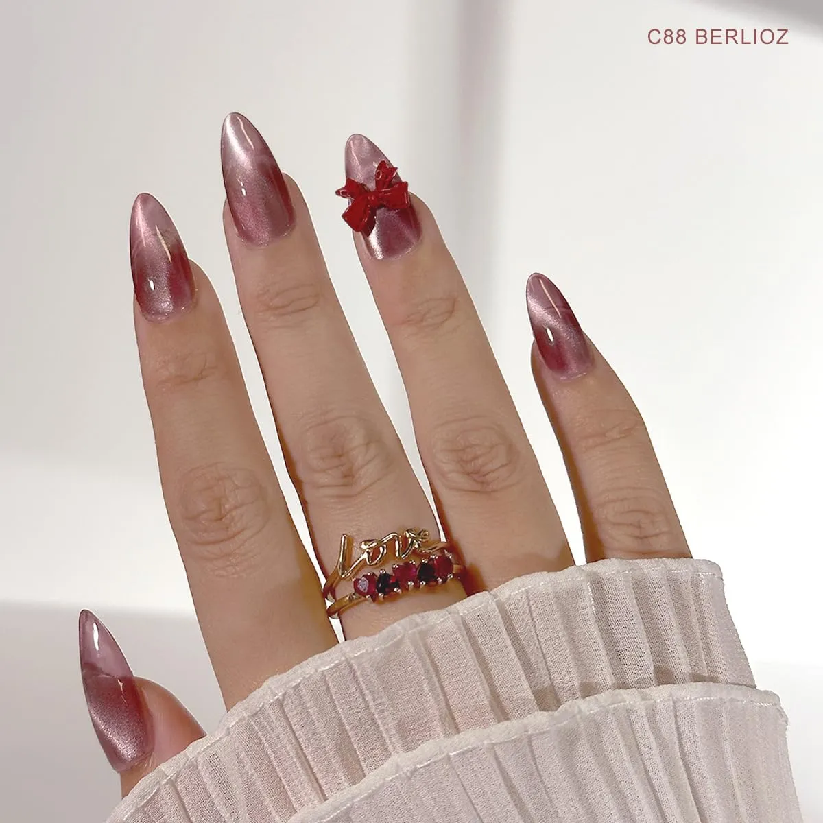 Daily Charme Velvet Coquette Silk Cat Eye C88 Berlioz Magnetic Gel Nail Polish Collection 15ml Soak Off UV Led Gel Nail Polish, Home DIY/Nail Salon Manicure (Mauve Pink)