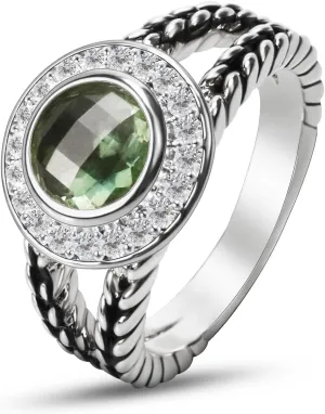 Designer Inspired Twisted Cable Statement Rings for Women Fashion Jewelry 8 MM CZ Split Shank Cable Ring Gift