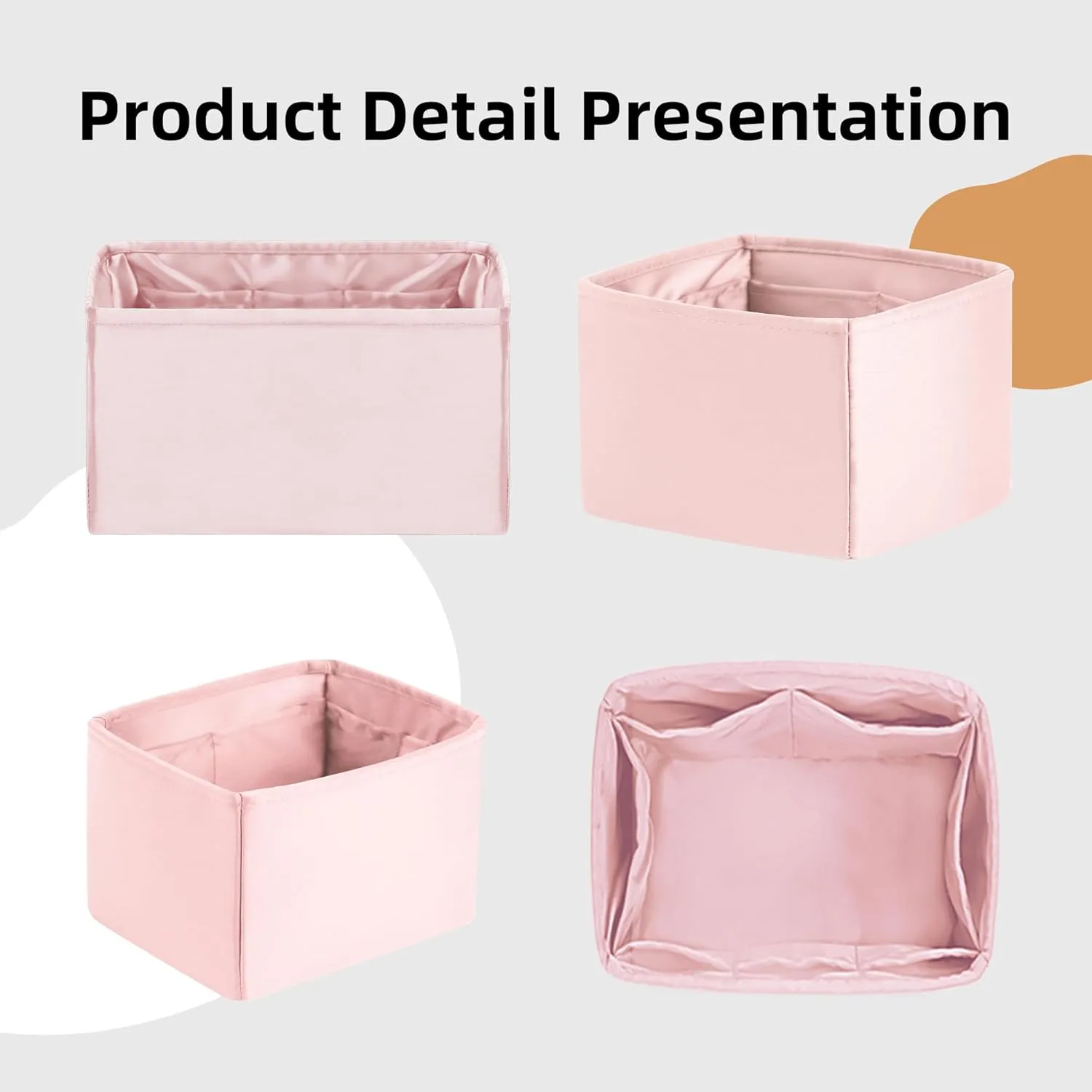 DGAZ Silk Purse Organizer Insert Fits LV Nano Noe bags，Silky Smooth Bag Organizer，Luxury Handbag & Tote Shaper(Pink,Noe BB)