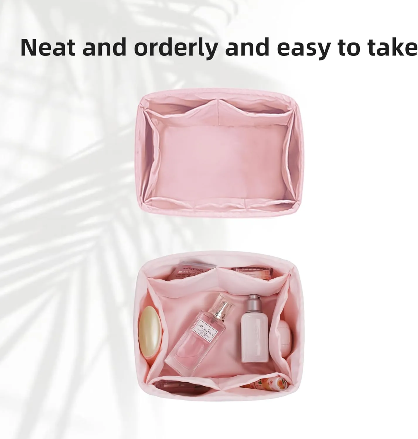 DGAZ Silk Purse Organizer Insert Fits LV Nano Noe bags，Silky Smooth Bag Organizer，Luxury Handbag & Tote Shaper(Pink,Noe BB)