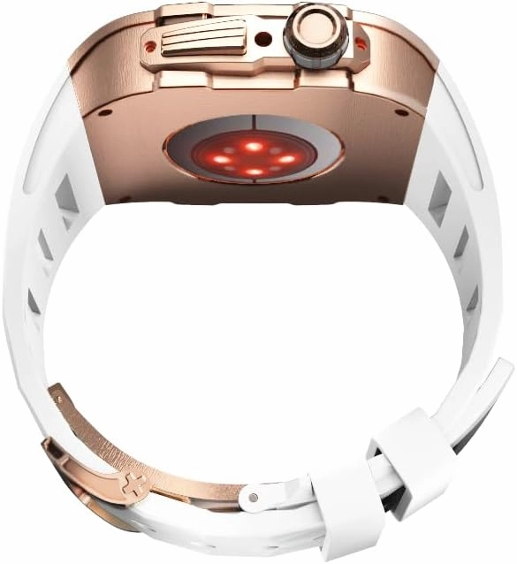 Diamond Rugged Case and Band for Apple Watch 45/44mm, Compatible with Apple Watch Series SE 9/8/7/6, Military-Grade Shockproof Bumper Case for iWatch Tactical Men's Modified Fashion Trend Band Face Gold Face -Series