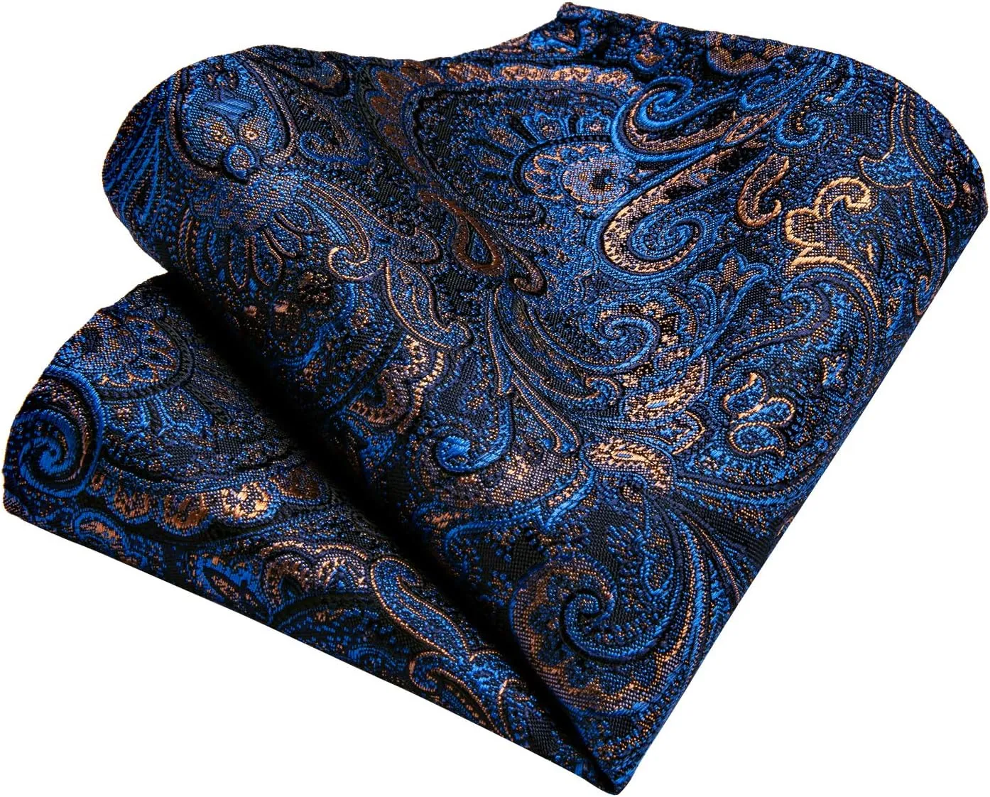 DiBanGu Mens Tie Set Silk Solid Paisley Necktie and Pocket Square Cufflinks Classic Formal Ties for Men Wedding Party