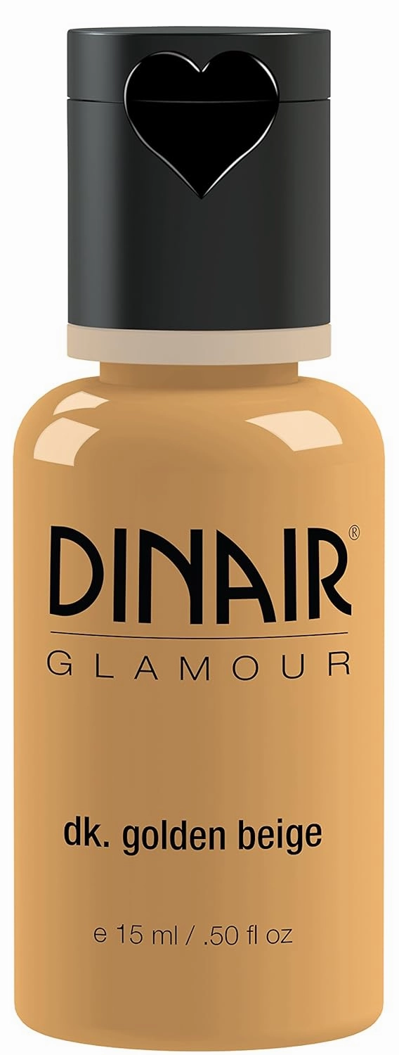 Dinair Airbrush Makeup Foundation | Dark Golden Beige | GLAMOUR: Natural, Light coverage, Matte 1/2 oz.