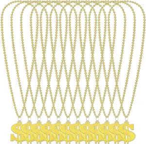 Dollar Sign Necklaces Plastic Necklaces for Kids Bling on Dollar Necklace Gangsta Hip Hop Casino Theme