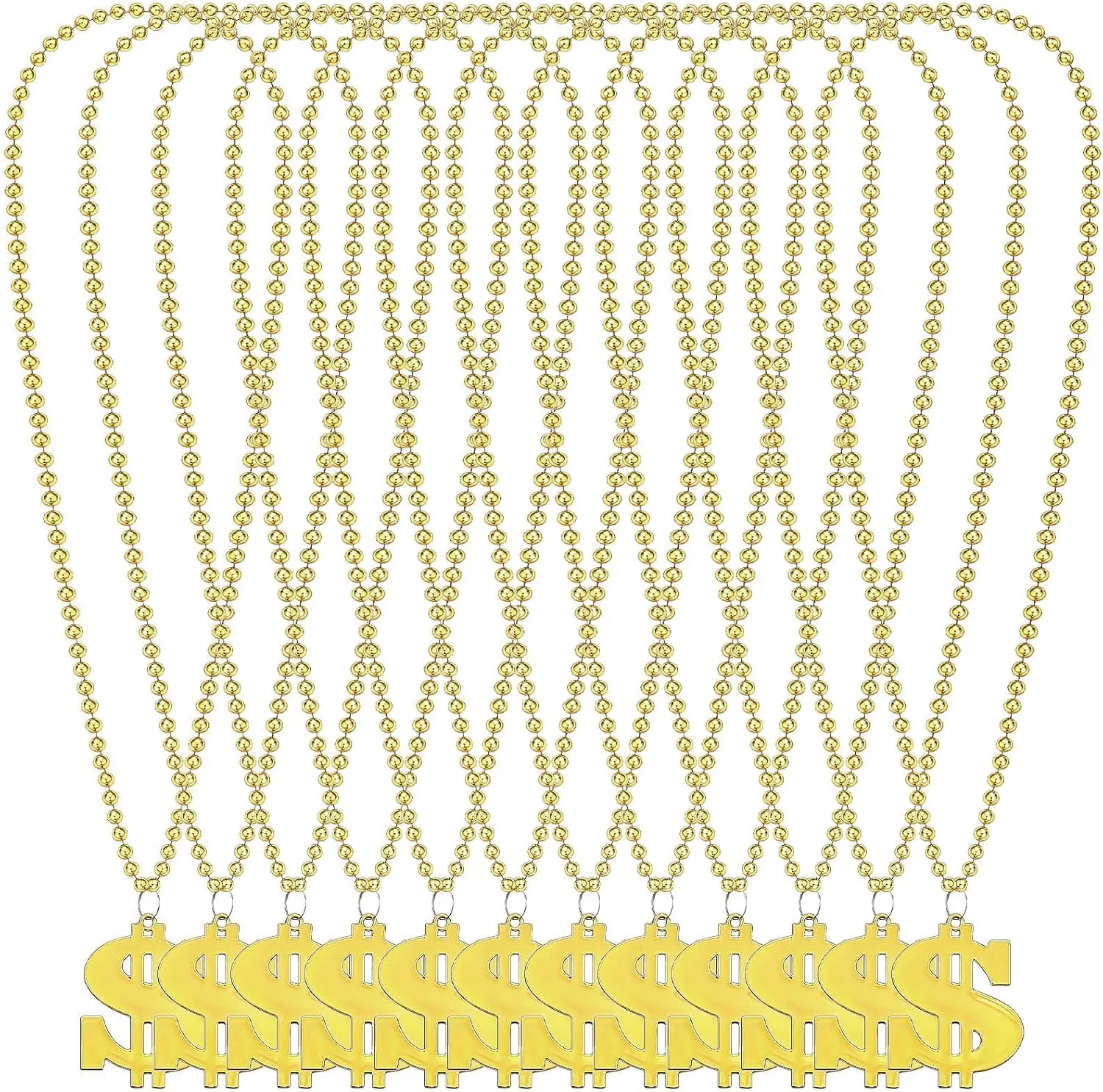 Dollar Sign Necklaces Plastic Necklaces for Kids Bling on Dollar Necklace Gangsta Hip Hop Casino Theme