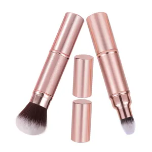 Double-ended Makeup Brush 1 Retractable Beauty Tool for Foundation Blush Portable Travel Case for Women