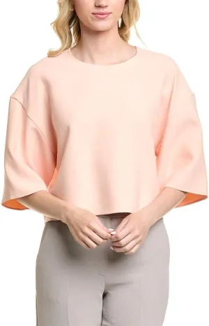 Dropped-Shoulder Silk-Blend Blouse
