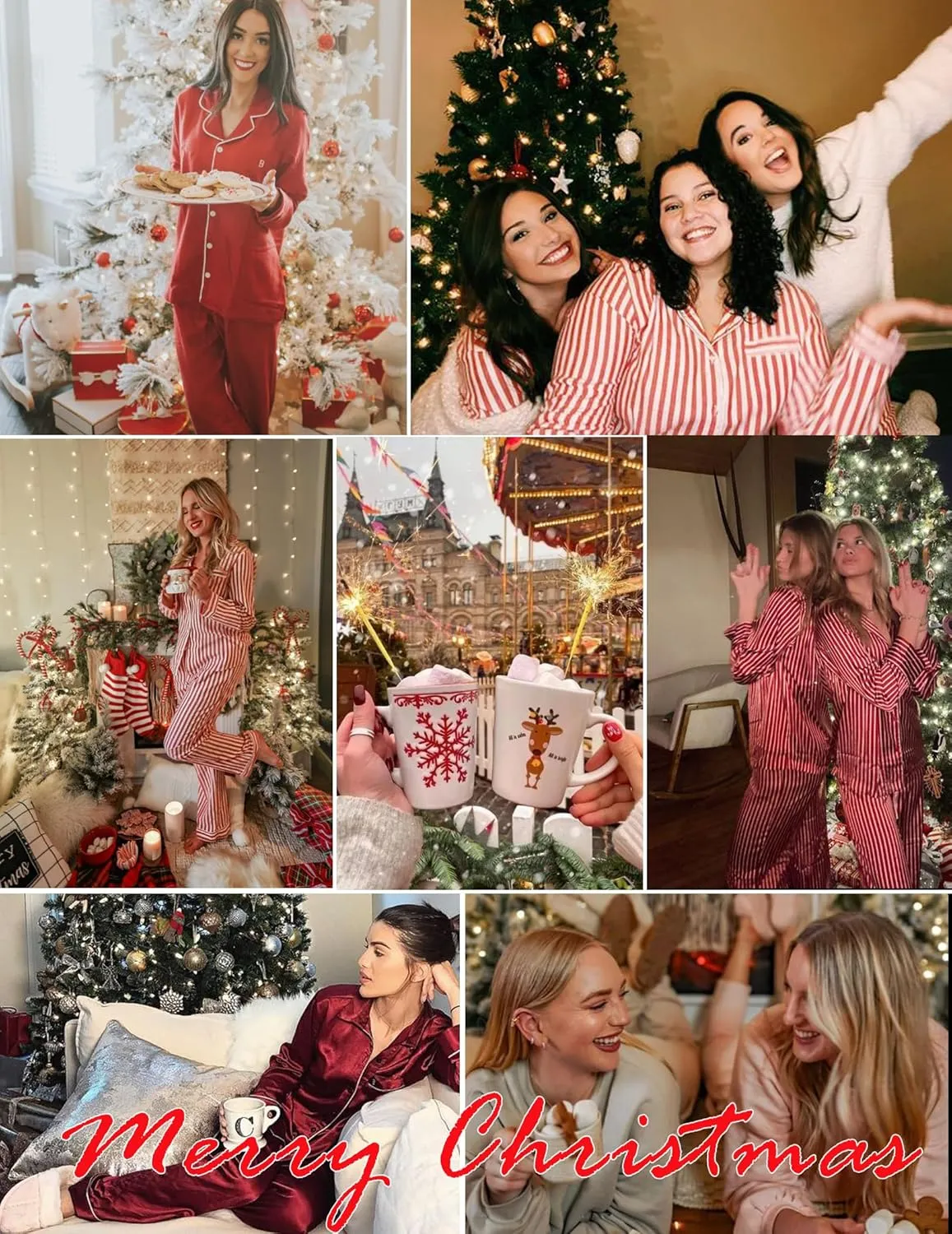 Ekouaer Silk Satin Pajamas Women's Long Sleeve Pj Set Soft Button Down 2 Piece Sleepwear Loungewear S-XXL