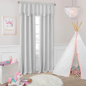 Elrene Home Fashions Adelaide Nursery and Kids Room Room-Darkening Window Curtain, Single Panel, 52 Inches x 63 Inches, Pearl Gray